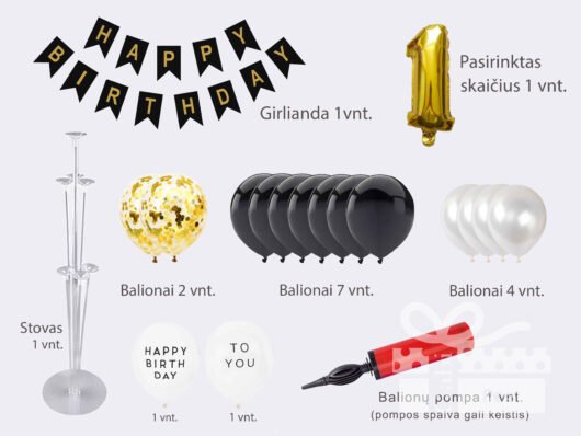 Gimtadienio balionų komplektas