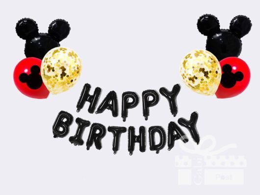 Gimtadienių dekoracijos – balionų girlianda Happy Birthday