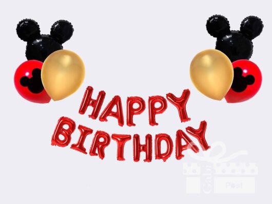 Gimtadienių dekoracijos – balionų girlianda Happy Birthday