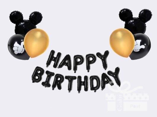 Gimtadienių dekoracijos – balionų girlianda Happy Birthday