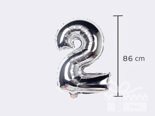 2. Sidabriniai balionai - dekoracijos. Foliniai balionai skaičiai 86 cm