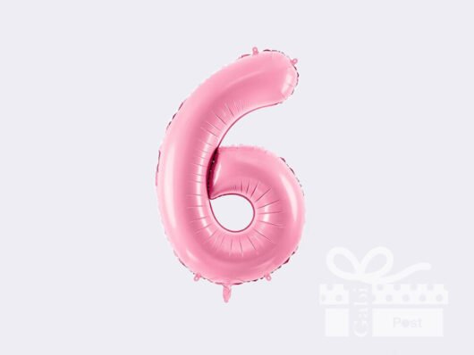 Rožinis folinis balionas skaičius 6